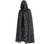 RUNRAYAY Mantello stracciato di Halloween Mantello con cappuccio Grim Reape | Abito da mago retrò Mietitore, costume cosplay di Halloween per adulti, mantello da mago per feste. Bomboniere Mantello rinas