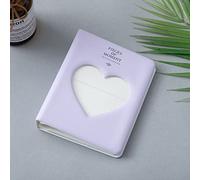 runrayay Mini Album Fotografico da 3 Pollici per Fotocamera, Raccoglitore per Biglietti da Visita KPOP, 64 Tasche Porta Biglietti da Visita con Cuore d'Amore Vuoto, Porta Biglietti da Visita