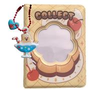 runrayay Mini Album Fotografico da 3 Pollici, Raccoglitore di Carte Cave a Fiori, portacarte fotografiche KPOP con Ciondolo e 40 Tasche - budino Giallo