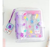 runrayay Orso Viola Mini Album Fotografico, 3 Pollici Photocard Raccogliere Libro, Clear Picture Storage Book Maniche Foto Card Holder per Fotocamera Kawaii Foto Matrimonio Compleanno Memoria