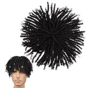 RUNRAYAY Parrucca con dreadlock per uomo, parrucca corta a trecce sintetiche stile dreadlock da 6 pollici con frangia, parrucca finta stile reggae naturale, traspirante e confortevole uso quotidiano