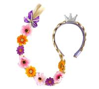 RUNRAYAY Parrucca per Travestimento da Principessa, Parrucca Intrecciata Lunghe da 69 cm, Parrucca Intrecciata da Principessa con Fascia per Feste di Compleanno e Cosplay - Viola