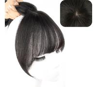RUNRAYAY Toppers per capelli per donne vere capelli umani con frangetta, topper per capelli a copertina 3d a 360 ° per donne con capelli diradellati, stile di rotazione della testa nera