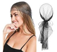 RUNRAYAY turbanti fatti a mano per donne alla moda bling sexy scintillanti strass elastici elastico sciarpa con cappuccio hijab capbiti di cristalli di cristallo reti