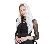 RUNRAYAY Velo di pizzo a triangolo Mantilla Cattedrale Copricapo Cappella Velo per Messa Sposa Damigelle, Stile 1
