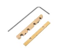 RUNROTOO 1 set di capotasto in ottone per basso elettrico - Capotasto e guarnizione per ponte regolabili in altezza - Parte di bloccaggio delle corde di alta precisione per basso elettrico a 4 corde