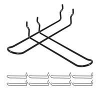 RUNROTOO 10 Pezzi Ganci per Pegboard in Acciaio Inossidabile Design Doppio Anello Rinforzato, Capacità di Carico Migliorata, per Utensili da Cucina e Negozio