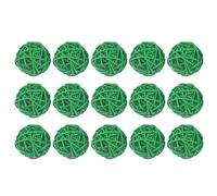 RUNROTOO 15 Palline di Vimini Decorative da Appendere in Plastica Verde 5cm Resistente all'Usura per Decorazioni Creative Natalizie e Bar o caffè