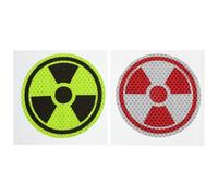 RUNROTOO 2 adesivi segnaletici di radiazioni - Etichetta di avvertimento - Decalcomanie riflettenti per rischio biologico per magazzino, laboratorio, sicurezza e avvertenze