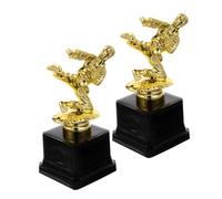 RUNROTOO 2 Pezzi Coppa Karate Oro in Plastica per Competizioni e Contest | Aspetto Realistico, Colore Brillante, Premio per Cerimonie e Feste, Adatto a Scuola