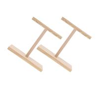 RUNROTOO 2 Pezzi Espositore Unghie in Legno Beige con Base Antiscivolo Allargata e Ganci, per Studio Unghie e Banco Salone, Stabile e Protegge da Graffi