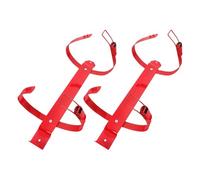 RUNROTOO 2 Pezzi Staffa per Estintore in Ferro Rosso, Supporto Salvaspazio Resistente da Parete per Ufficio e Garage, Portastaffetta per Estintore 3-4 Kg