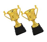 RUNROTOO 2 Pezzi Trofei di Plastica Oro per Competizione Premio per Vincitori Gioco Premio per Studenti Design Delicato e Lavorazione Eccellente per Partite di Basket Riutilizzabile