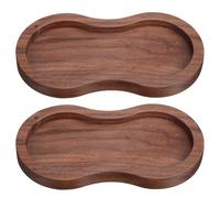 RUNROTOO 2 vassoi in legno per macina sale e pepe, supporto retrò per macinapepe, superficie di lavoro e protezione per tavolo da pranzo, accessori per bar del caffè.