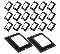 RUNROTOO 20 Pezzi Porta Etichette in Metallo Nero, Rettangolare, 3.2 X 2.0 | Ferro, Montaggio a Vite con Due Fori, Design Classico, per Armadi e Contenitori, Casa e Cerimonie