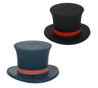 RUNROTOO 2pezzi Tappi per Bottiglie Vino in Silicone Forma di Cappello Nero e Blu Tappi Decorativi Stopper per Sigillare e Conservare Vino con Effetto Sigillante Duraturo