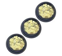 RUNROTOO 3 Scatole Decorazione Unghie Ingranaggi Steampunk Oro Metallo, 3 Box