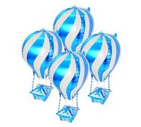 RUNROTOO 4 Pezzi Mini Palloncino a Forma di Pallone Aerostatico in Alluminio Decorazione Gonfiabile per Feste di Compleanno ed Eventi, Palloncini Riutilizzabili Facili da Gonfiare