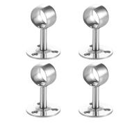RUNROTOO 4 Pezzi Supporto Ruggine Armadio Inossidabile per in Bastone e Resistente alla Stabile Diametro 19mm, Colore Argento Adatto per Bacchette Tende Doccia