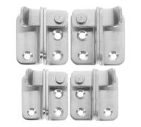 RUNROTOO 4 serrature per porte da capanno: chiavistello in acciaio inossidabile per cancello - Foro per lucchetto con apertura a e a destra - Fibbia con serratura per gabbia per animali, garage,