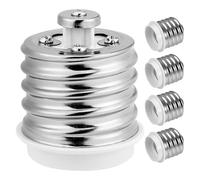 RUNROTOO 5 adattatori da E40 a E27 per lampadine - Adattatore da portalampada da E40 a E27 - Portalampada a LED - Convertitore di base per lampade da terra, da tavolo e ventilatori a soffitto