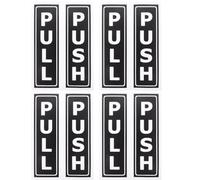 RUNROTOO Adesivi Porta Push Pull in Pvc Nero, Segnaletica Leggera e Facile da Installare, 8 Pezzi per Negozio e Ristorante, Decalcomanie per Porte Scorrevoli