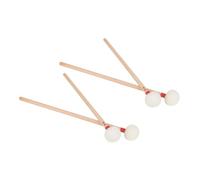RUNROTOO Bacchette per Timpani Manico in Legno e Testa in Feltro Bianco, Set da 4 Pezzi, Bacchette per Batteria Professionali Controllo Migliorato per Uso in Studio e Orchestre