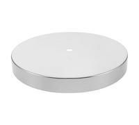 RUNROTOO Base rotonda per lampada da tavolo, basi di ricambio per lampade a LED fai da te, altezza 2,5", diametro 18 cm/7", forma circolare argentata per luci da scrivania, per feste e
