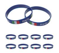 RUNROTOO Braccialetti in Silicone Italia Bandiera 20 Pezzi, Braccialetti Sportivi da Calcio Comodi Collezione e Feste di Calcio