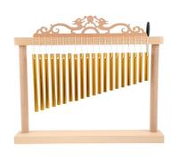 RUNROTOO Campanelli a vento da tavolo a singola - Campanelli a barra a 20 note con supporto in legno - Strumento a percussione musicale con martelletto per studio musicale domestico, regalo educativo