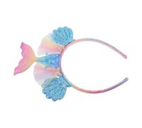 RUNROTOO Cerchietto per Chioma Sirenetta per Bambina, Design Portatile Rete Glitterata e Spugna, per Feste e Matrimoni, Accessorio Adorabile e Resistente