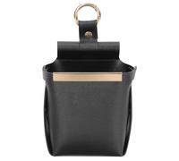 RUNROTOO Cestino Porta Oggetti da Appendere alla Parete in Pu e Metallo Nero, Pieghevole e Staccabile, Organizer Multipurpose per Decorazione Casa e Bagno
