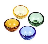 RUNROTOO Ciotole per Offerte Buddiste Design Compatto e Stabile Set 4 in Cristallo Motivo a D'ape Resistente Sbiadimento, Perfette per e Decorazioni Religiose