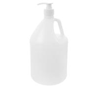 RUNROTOO Contenitore in Plastica da 4l Bianco con Tappo e Pompa Portatile, Bottiglia Vuota Resistente in Hdpe per Uso Outdoor e On-the-go