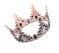 RUNROTOO Corona Barocca Retro con Cristalli Neri in Lega, Accessorio Chioma Sposa per Matrimonio ed Evento, Design Elegante senza Sbiadimento