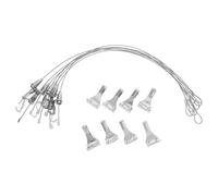 RUNROTOO di 8 fili invisibili per appendere quadri: con binario con ganci regolabili e gancio in metallo a S per esposizione di opere d'arte, cornici, mostre, ufficio, casa e studio.