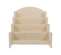 RUNROTOO Espositore in legno: espositore da banco a 4 ripiani per biglietti d'auguri, cartoline, adesivi o opuscoli, design salvaspazio a più livelli.