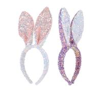 RUNROTOO Fascia per Chioma Orecchie di Coniglio 2 Pezzi Leggero e Confortevole, Elegante e Unica per Feste Addio al Celibato o Pigiama Party