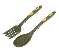 RUNROTOO Forchetta per Spaghetti e Cucchiaio in Silicone Antigraffio Set 2 Pezzi Manico Ergonomico Utensili da Cucina per Mescolare e Impiattare Pasta Uso Quotidiano