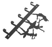 RUNROTOO Gancio da Parete Multifunzionale in Ferro Nero per Appendere Cappelli e Abiti, Portasalviette per Bagno, per Ufficio e Soggiorno