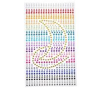 RUNROTOO Gemme Adesive Resistenti per Halloween in Cristallo Autoadesive, 1 Foglio di Gemme Colorate Decorazioni Viso per Viso e Progetti Fai da Te per Adulti