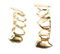 RUNROTOO Grill Oro Leggero e Facile da Installare in Rame Hip Hop Design Traforato per Denti per Cultura Hip-Hop e Rapper