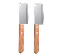 RUNROTOO Mini Coltello da Burro e Pane in Acciaio Inox Set 2 Pezzi Manico Ergonomico in Legno, Utensile da Cucina Leggero per Uso Quotidiano e Formaggi