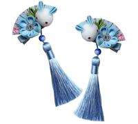 RUNROTOO Mollette per Chioma Coniglietto e Fiori e Lega, 2 Pezzi, Accessori per Chioma Hanfu Nappa, Stile Vintage per Atmosfera