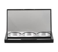 RUNROTOO Palette di Ombretti Ricaricabile Nera 3 Scomparti, Porta Pennello Integrato in Plastica, Multifunzionale e Compatta per Trucco da Viaggio