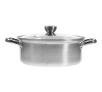 RUNROTOO Pentola Hotpot in Acciaio Inossidabile 304 Spessa Divisore Doppio Lato e Coperchio per Cucina a Gas e Induzione, Materiale Sano e Antiaderente