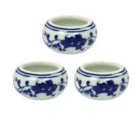 RUNROTOO Piatti per Inchiostro in Ceramica Piccolo Contenitore per Acqua e Pennelli Set 3 Pezzi Versatile e Multifunzionale per Atelier e Calligrafia Cinese