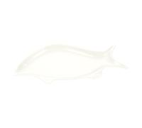 RUNROTOO Piatto in Ceramica Forma di Pesce Bianco Multiuso per Snack e Frutta, Pratico e Comodo da Conservare, per Ristoranti e Hotel