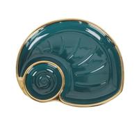 RUNROTOO Piatto in Ceramica Verde per Snack e Dumpling Scomparto per Salsa, e Facile da Conservare, Design Semplice per Uso Quotidiano e Buffet