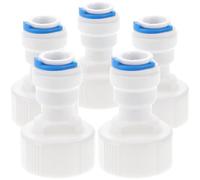 RUNROTOO Raccordi per Inversa 5 Pezzi Connettore Rapido Npt 3/4" a 3/8" Diritto in Pp Compatto ad Alta Resistenza per Impianto di Filtrazione Acqua